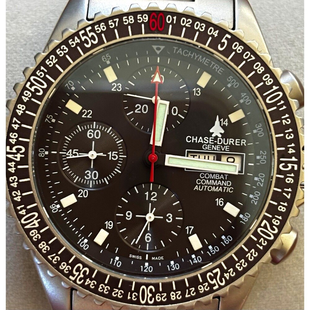 Chase-Durer Combat Command Automatic Chrono Swiss ETA Valjoux 7750 Sapphire / SS